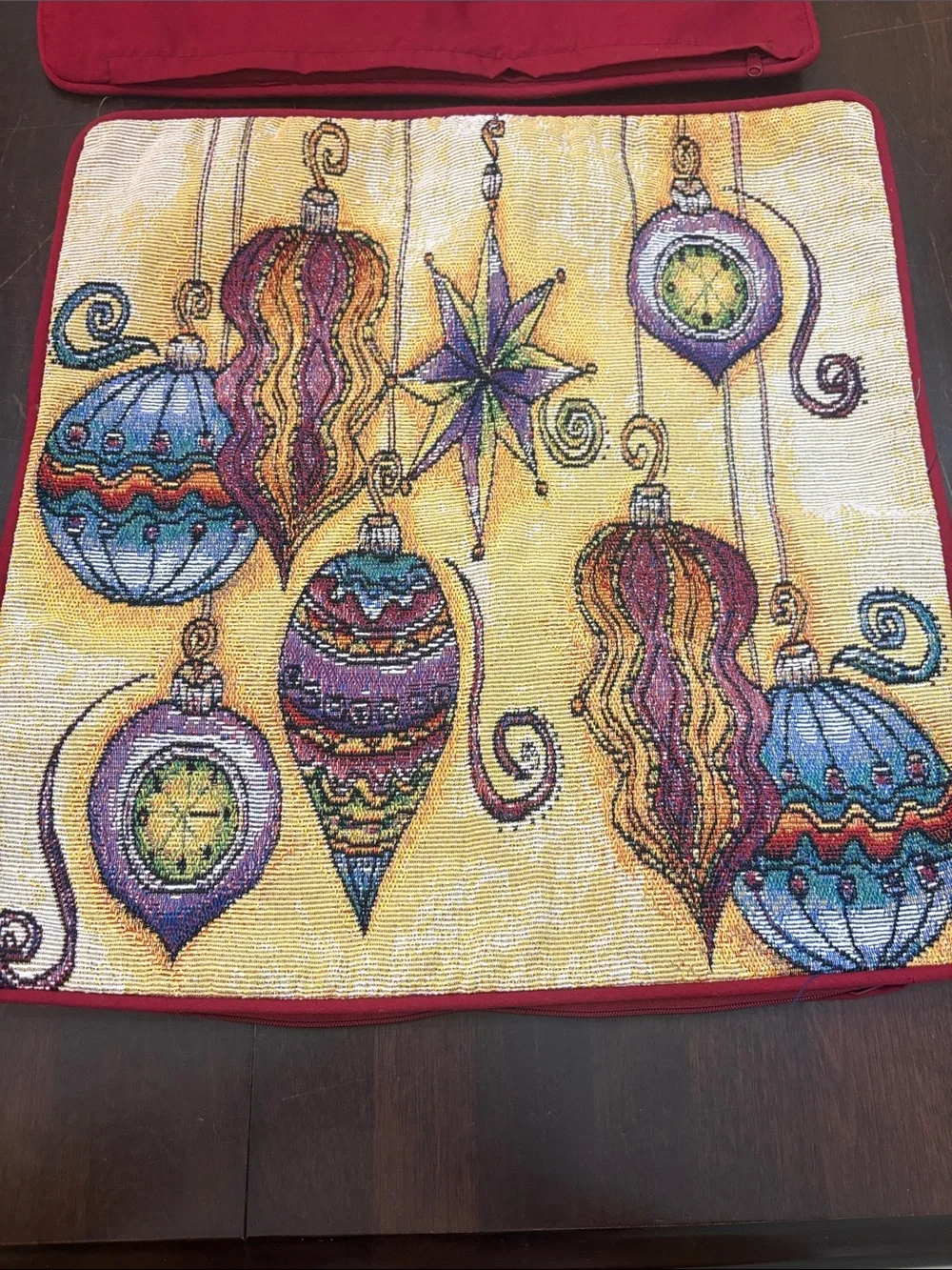 2 Festive Ornament Holiday pillow covers